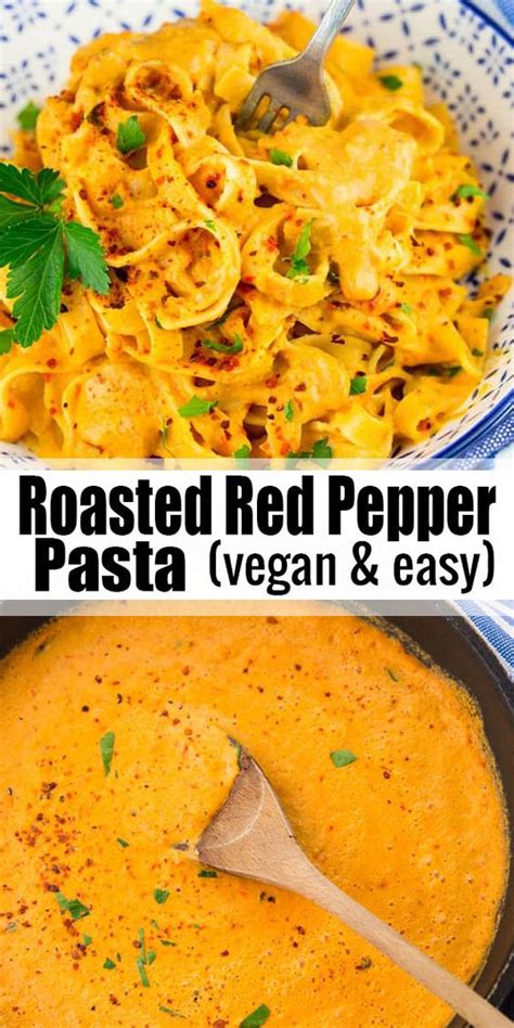 Vegan Roasted Red Pepper Pasta Eat