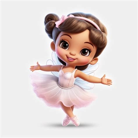 Premium AI Image | cartoon ballerina girl in a pink tutu and white ...