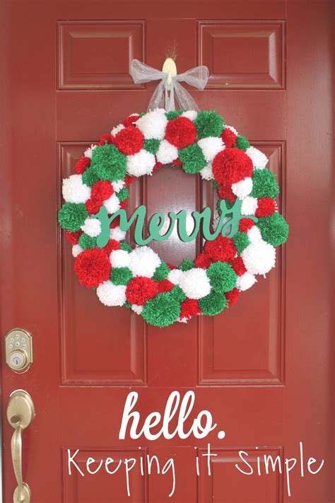 christmas-pom-pom-wreath (2)2 • Keeping it Simple