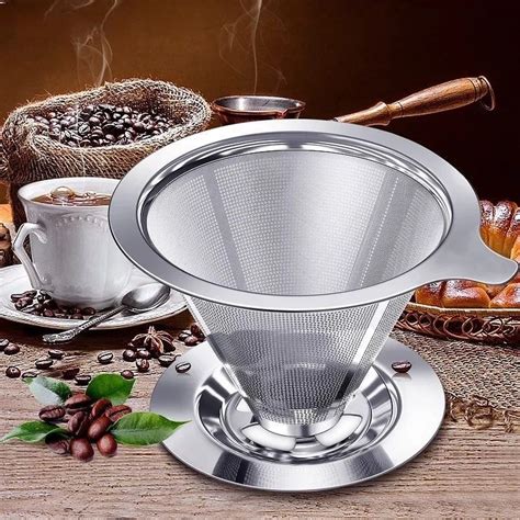 Filtro De Caf Coador Inox Grande Reutiliz Vel Pour Over Shopee