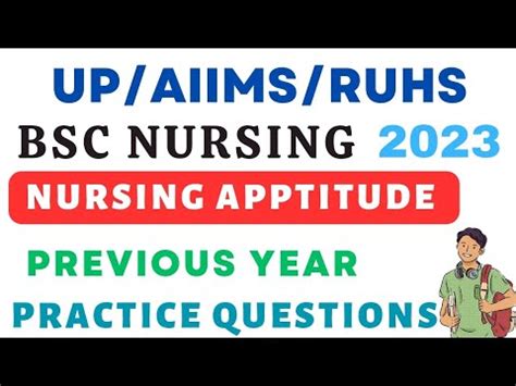 Nursing Apptitude Questions For Bsc Nursing Entrance Exam Kgmu