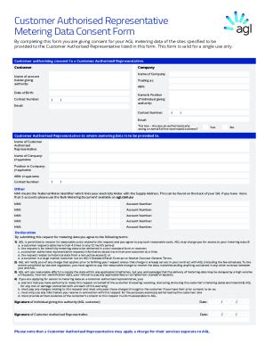 Fillable Online Customer Authorised Representative Metering Consent