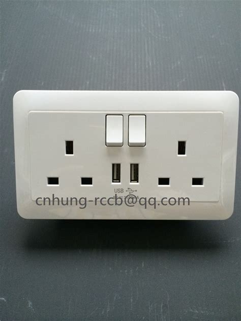 13a 2 Gang Sp Switched Bs Socket With Dual Usb High Quality 13a 2 Gang