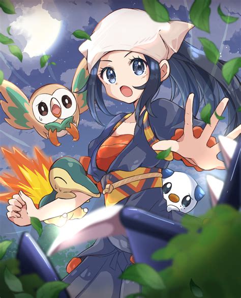 Akari Rowlet Oshawott And Cyndaquil Pokemon And 2 More Drawn By