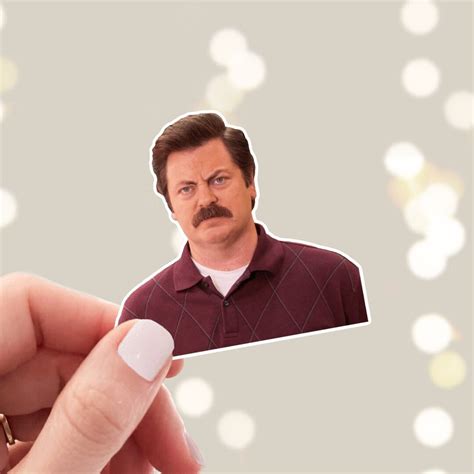 Ron Swanson Sticker Parks And Rec Sticker Glossy Sticker Etsy