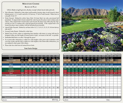 18 Hole Scorecards Golf Associates