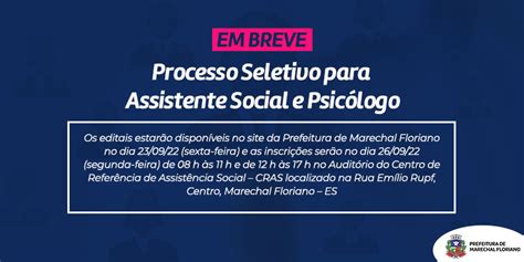 Em Breve Processo Seletivo Para Assistente Social E Psicólogo