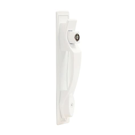 Larson White Lockable Screenstorm Door Replacement Push Button Handle