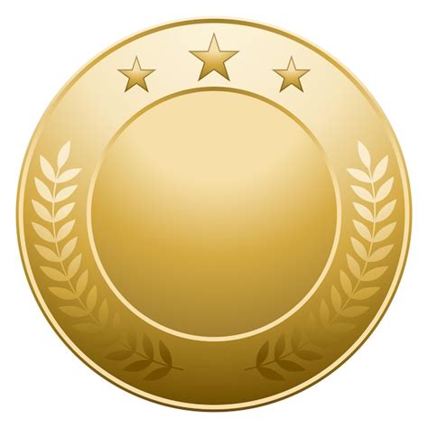 Premium Vector | Golden medal mockup realistic round honor badge