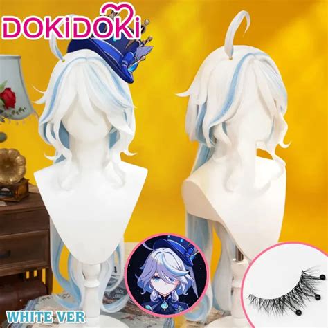 Stokta Focalors Peruk Oyunu Genshin Darbe Cosplay Dokidoki Fontaine