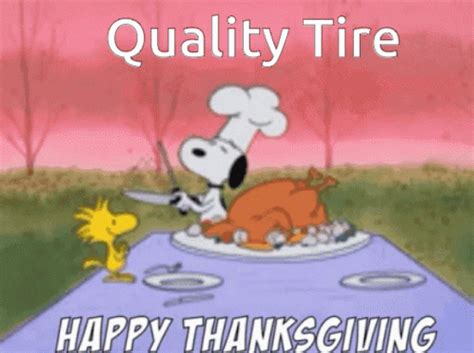 Happy Thanksgiving Snoopy And Woodstock Quality Tire GIFDB