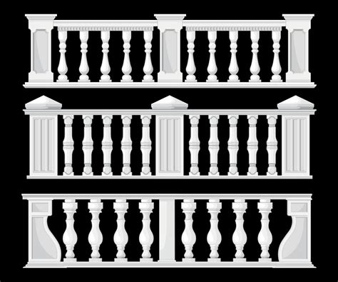 Classic Balusters Black Set 12680345 Vector Art At Vecteezy