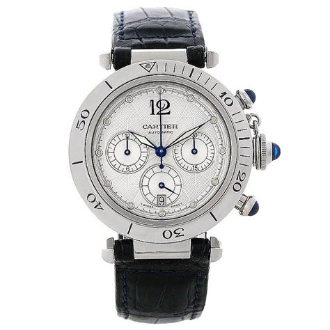 Cartier Pasha Chronograph 38mm Steel Mens Watch W3103055 Swisswatchexpo