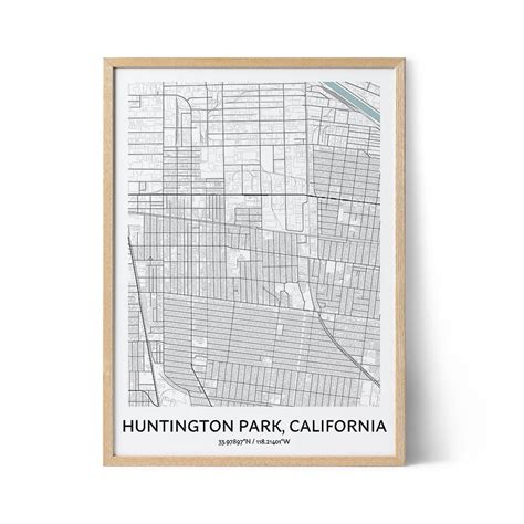 Huntington Park Map Poster - Your City Map Art - Positive Prints