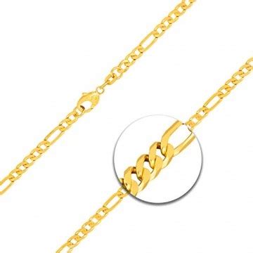 Goldkette Herren Echtgold Mm Figarokette Diamantiert Aus