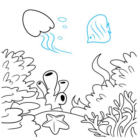 How To Draw A Coral Reef Step By Step For Kids