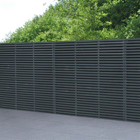 6ft High 1800mm Forest Contemporary Double Sided Slatted Fence Panel