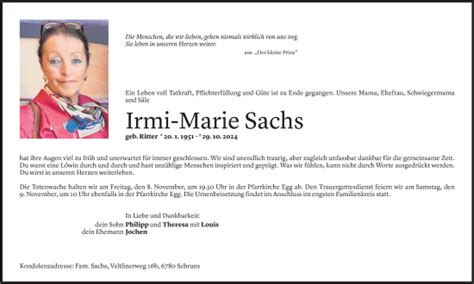 Gedenkkerzen Von Irmi Marie Sachs Todesanzeigen Vorarlberger Nachrichten