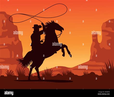 Cowboy Lasso Silhouette High Resolution Stock Photography and Images ...