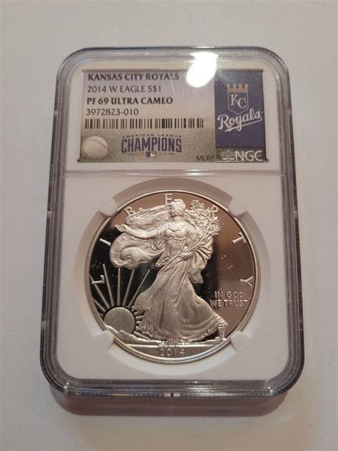 2014 Kansas City Royals American League Champions Silver Eagle NGC PF