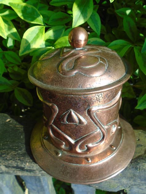 Antiques Atlas Arts Crafts Copper Tobacco Jar With Hearts