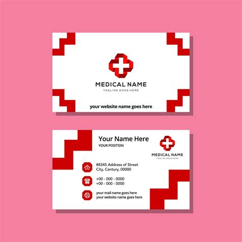 Red Medical Device Industry Doctor Double Sided Business Card On