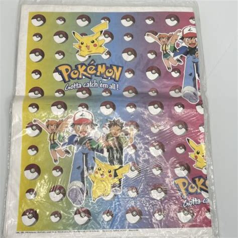 Vintage Pokemon Book Covers 14.5" X 22" New Old Stock Sealed 1999 ...