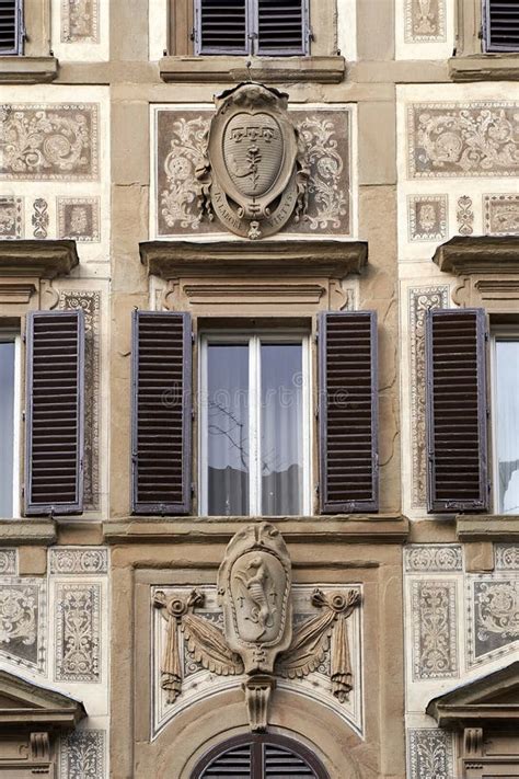 Architecture Details Of An Old House In Florence Italy Stock Image