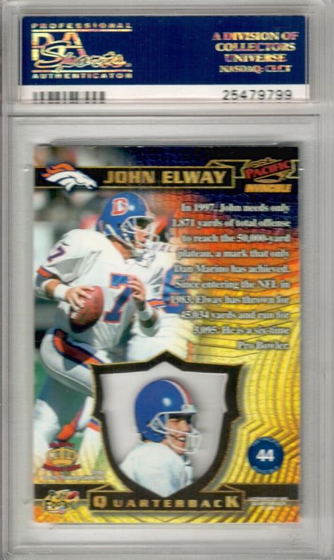 1997 Pacific Invincible 44 JOHN ELWAY PSA 10 Platinum Blue POP 1 EBay