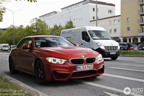 Frozen Red Bmw M4 Convertible Spotted In Munich Autoevolution