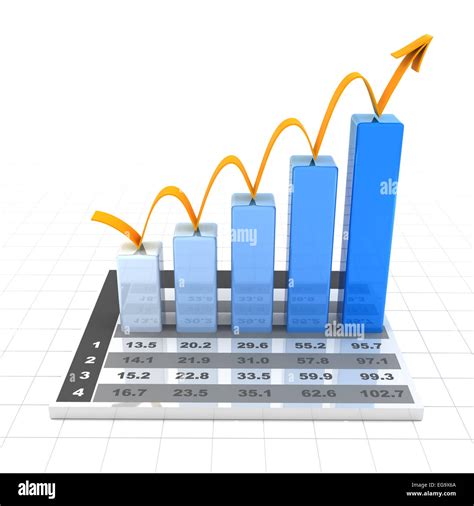 Gráfico de crecimiento con datos 3D Render Fotografía de stock Alamy