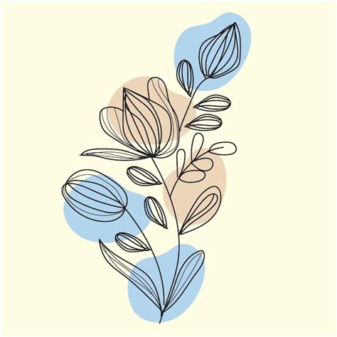 Premium Vector Vector Set Of Botanical Leaf Doodle Wildflower Line Art