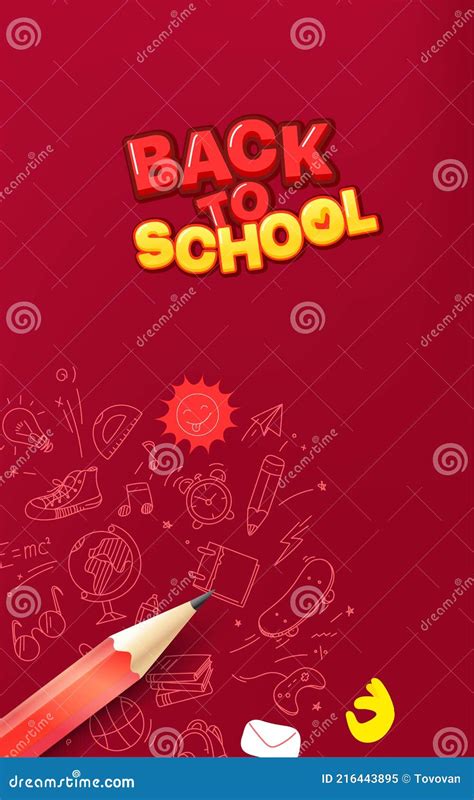 Back To School Vertical Banne Stock Vector Illustration Of Lineart