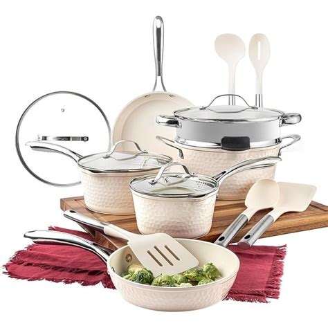 Granitestone Charleston Hammered 15 Piece Nonstick Cookware Set Bed