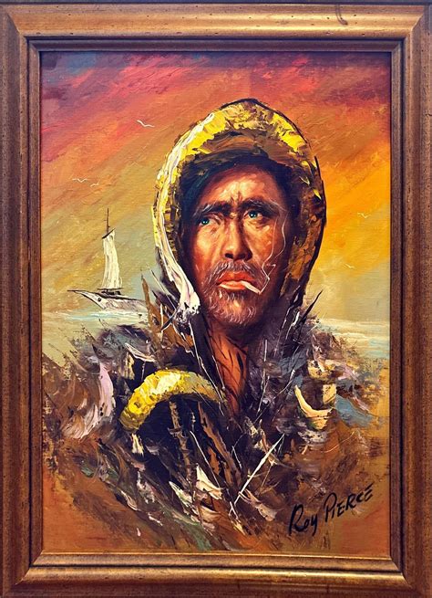 Lot Roy Pierce Fisherman” Oil On Canvas 24” X 29”