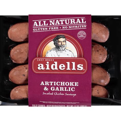 Aidells Aidells Smoked Chicken Sausage Artichoke Garlic 12 Oz 4