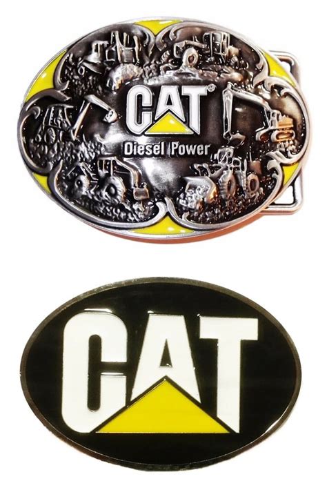 Caterpillar Diesel Power Metal Belt Buckle Set Of 2