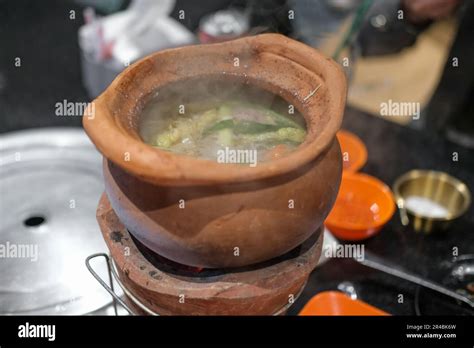 Jim Joom Thai Style Of Hot Pot From The Northeast Of Thailand Contains Pork Vegetable And