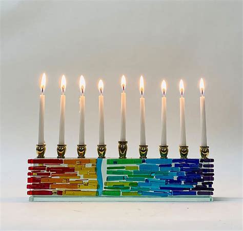 Parting Of The Sea Menorah In Icicle Rainbow Ii The Terry Janis Collection