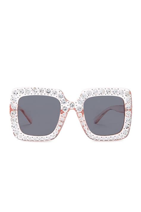 Premium Rhinestone Embellished Square Sunglasses Elton John Glasses Elton John Sunglasses