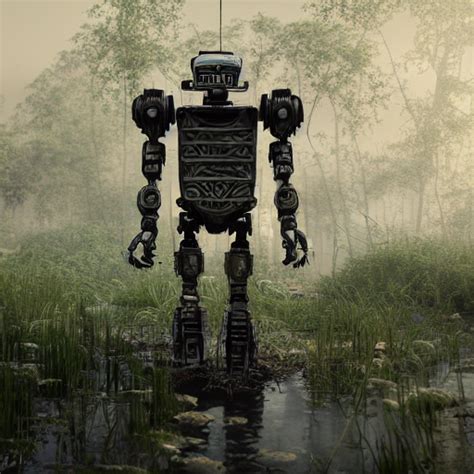 KREA AI Ancient Robot In A Swamp Digital Art Cinematic C