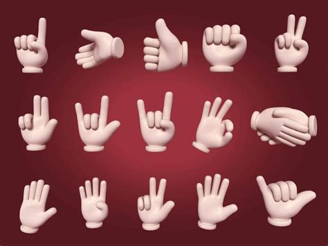 Hand Emoji Signs - Icons Pack 3D Model by Ocstard