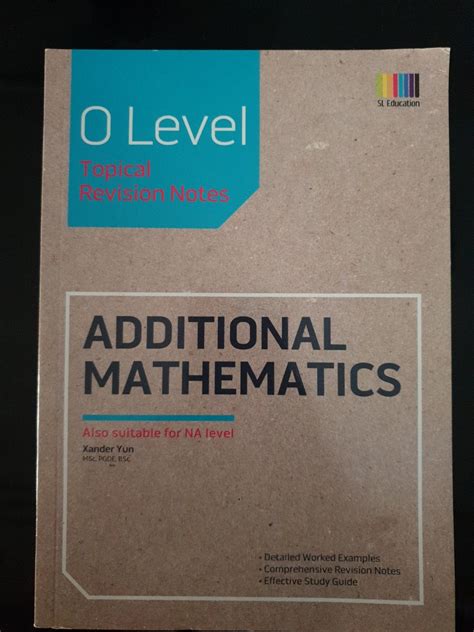 O Level Topical Revision Notes Additional Mathematics Hobbies Toys