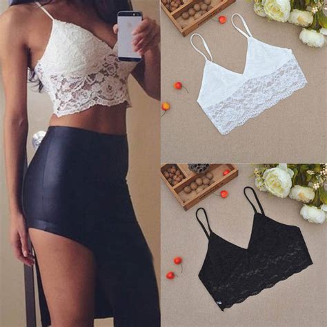 Free Shipping Sexy Leather Crop Top Womens Summer Black White Bralette