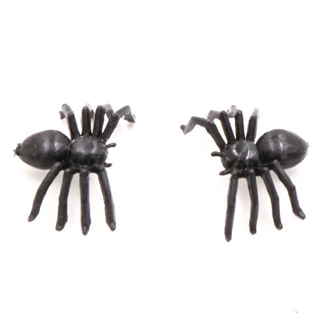 New 50 Pcs Halloween Decorative Spiders Small Black Plastic Fake Spider Toys Halloween Funny