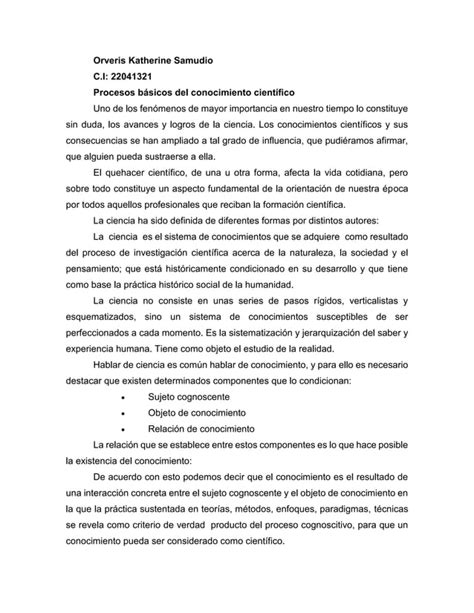 Procesos B Sicos Del Conocimiento Cient Fico Docx Descarga Gratuita