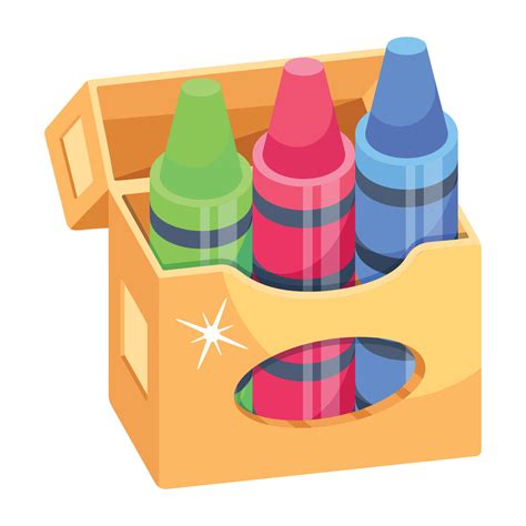 Caja De Crayones De Moda Vector En Vecteezy