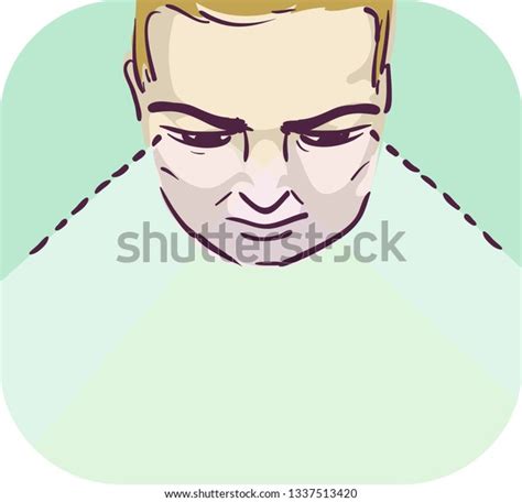 Illustration Man Showing Impairment Vision Stock Vector Royalty Free