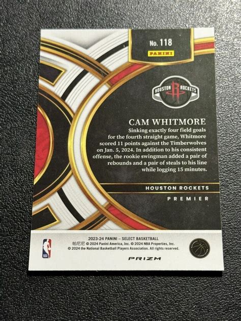 Panini Select Cam Whitmore Premier Rc Silver Prizm Ebay