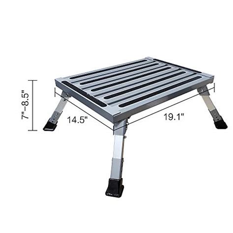 IZTOSS RV Folding Steps Platform Adjustable Height Aluminum Folding ...